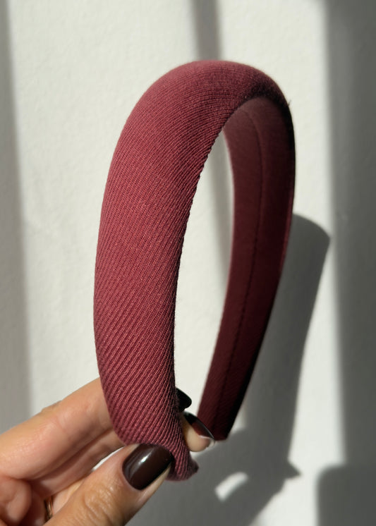 Beatrice Corduroy Headband – Grounded Elegance in Burgundy