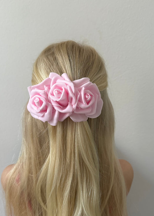 Giuseppina – Fermaglio a Fiore Rosa | Romantic Floral Barrette Hair Clip for Women & Girls